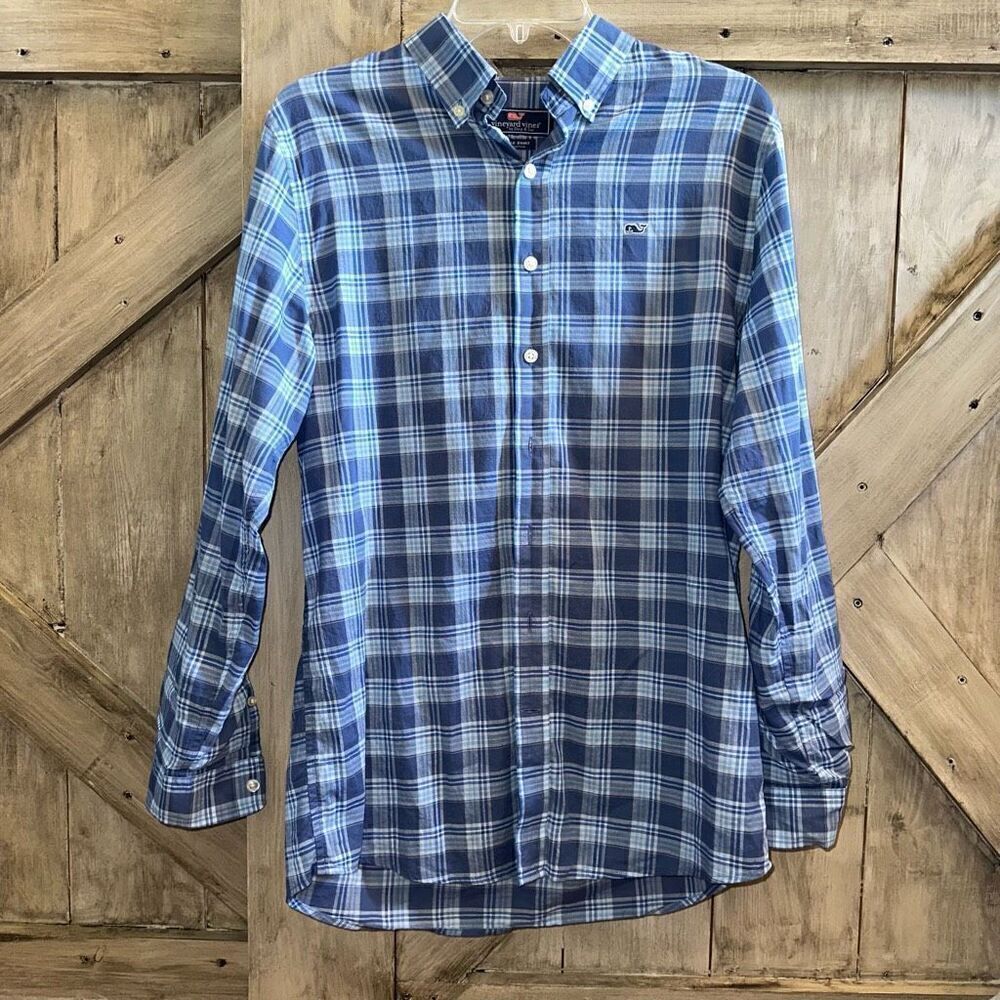 Vineyard Vines Plaid Boys Shirt Button Down